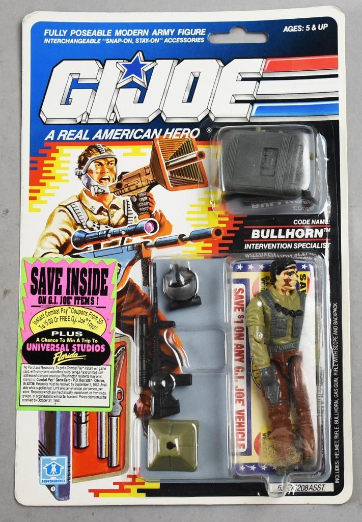 1989 Hasbro GI Joe Bullhorn Action Figure 34 Back-MOC-NOS: 1989 Hasbro GI Joe Bullhorn Action Figure 34 Back-MOC-NOS. Single owner collection from the largest toy collector on the West Coast.
