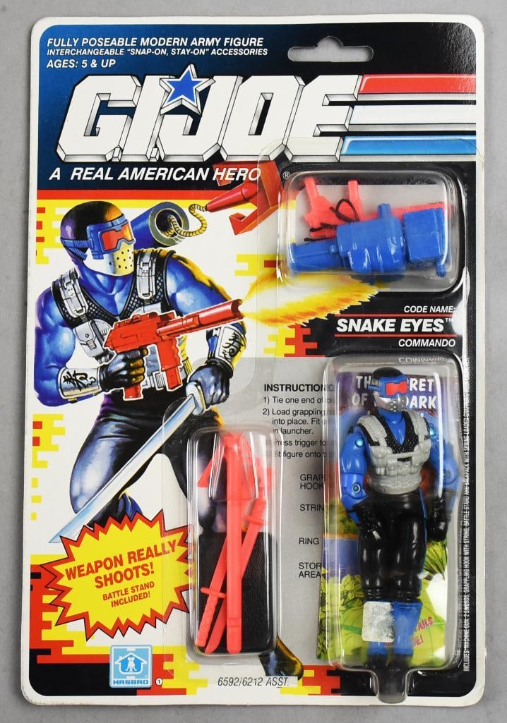 1990 Hasbro GI Joe Snake Eyes Army Figure 22 Back Mint-NOS: 1990 Hasbro GI Joe Snake Eyes Army Figure-Mint-NOS. Single owner collection from the largest toy collector on the West Coast.
