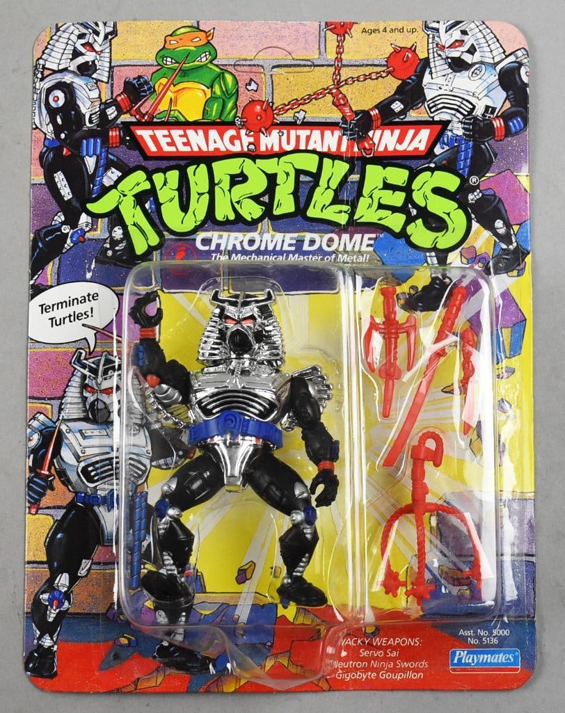 1991 Playmates TMNT Chrome Dome-MOC-NOS: 1991 Playmates TMNT Teenage Age Mutant Ninja Turtle Chrome Dome-MOC-NOS. Single owner collection from the largest toy collector on the West Coast.