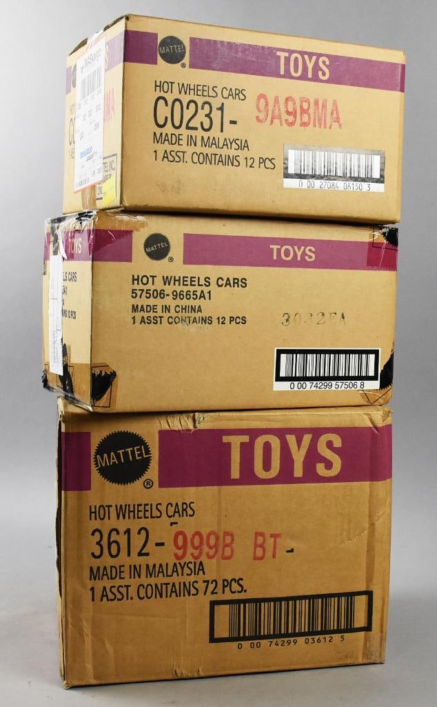 Factory Sealed Mattel Hot Wheels Basic Assortment-NOS 80 Plus: Factory Sealed Mattel Hot Wheels Basic Assortment-NOS. Two sealed, one opened with additional cars added. Single owner collection from the largest toy collector on the West Coast. Lot appears to have 