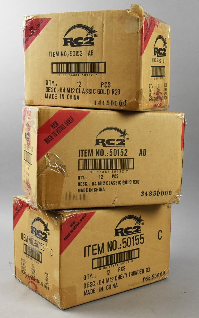 Factory Sealed Ship Box RC2 Classic Gold/Chevy Thunder-NOS: Factory Sealed Ship Box RC2 Classic Gold/Chevy Thunder-NOS. Two boxes sealed, one open and appears complete. Single owner collection from the largest toy collector on the West Coast.