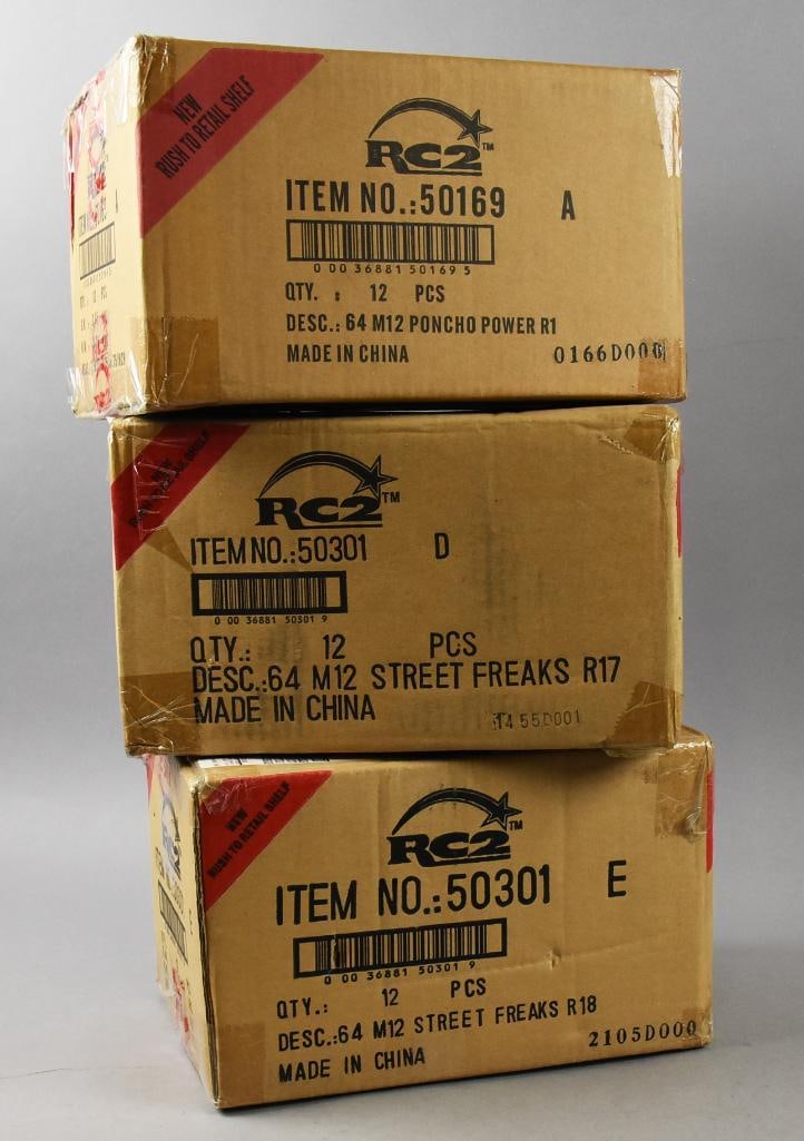 Factory Sealed Ship Box RC2 Street Freaks Poncho Power-NOS: Lot is three Factory Sealed Ship Box RC2 Street Freaks/Poncho Power-NOS. Includes two cases of Street Freaks and one case of Poncho Power. One box factory sealed, the others open, appear complete. Sin