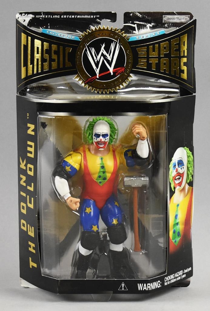 2005 Jakks World Wrestling Doink the Clown-MIB-NOS: 2005 Jakks World Wrestling Doink the Clown-MIB-NOS. Single owner collection from the largest toy collector on the West Coast.