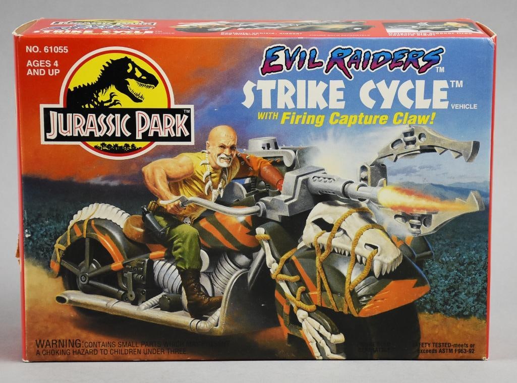 1994 Kenner Jurassic Park Evil Raider Strike Cycle-MOB-NOS: 1994 Kenner Jurassic Park Evil Raider Strike Cycle-MOB-NOS. Single owner collection from the largest toy collector on the West Coast.