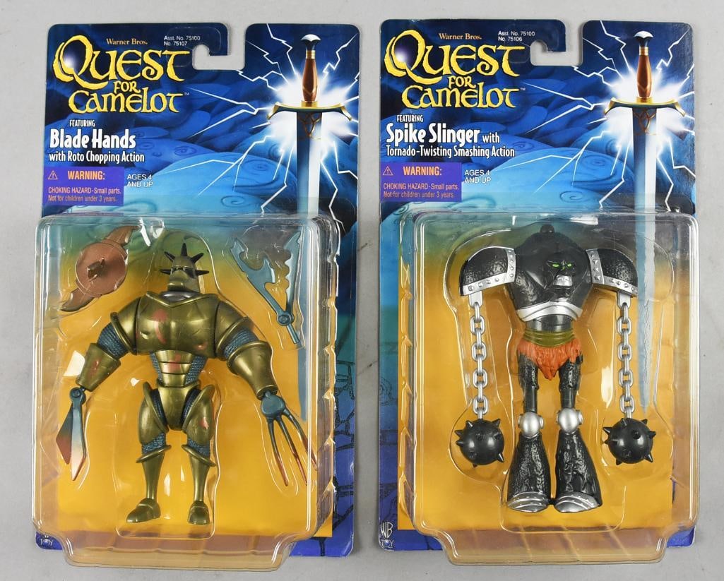 (2) 1997 Hasbro Quest For Camelot Action Figures-MOC-NOS: Lot is a pair of 1997 Hasbro Quest For Camelot Action Figures-MOC-NOS. Figures are Spike Slinger and Blade Hands. Single owner collection from the largest toy collector on the West Coast.