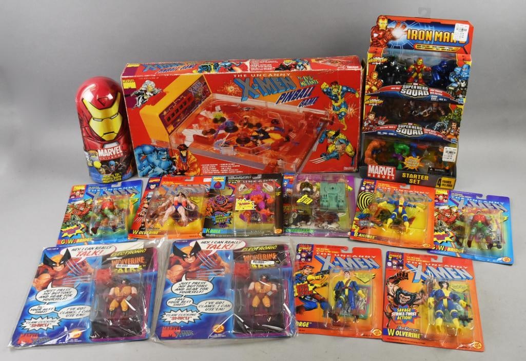 (15) 1991-94, 2006, 10 Hasbro/Toy Biz PLUS Marvel Figs-NOS: Lot is 15 1991-94, 2006, 10 Hasbro/Toy Biz PLUS Marvel Figs-NOS. Includes Pinball 92, G.W. Bridge, Wolverine, Banshee, Marvel Super Heroes Starter Set, and more. Single owner collection from the large