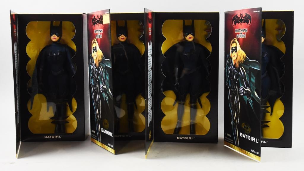 1997 Kenner Batgirl Special Edition-One w/ Factory Error-NOS: Lot is four 1997 Kenner Batgirl Collector Series Special Edition-NOS. One figure appears to have two right hands, see photo. Single owner collection from the largest toy collector on the West Coast.