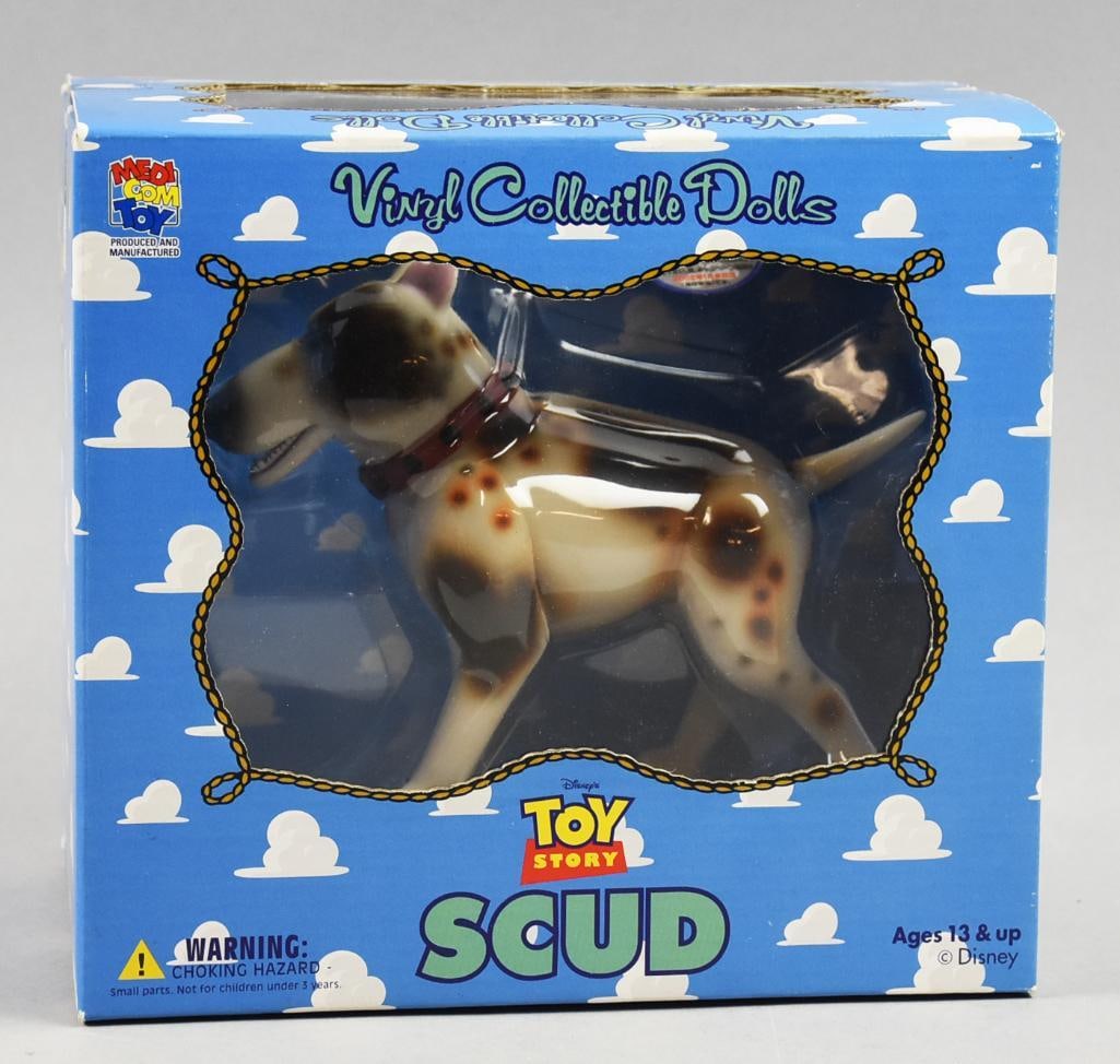 2002 Medicom Toys Toy Story Scud Vinyl Doll-MIB-NOS: 2002 Medicom Toys Toy Story Scud Vinyl Doll-MIB-NOS. Single owner collection from the largest toy collector on the West Coast.