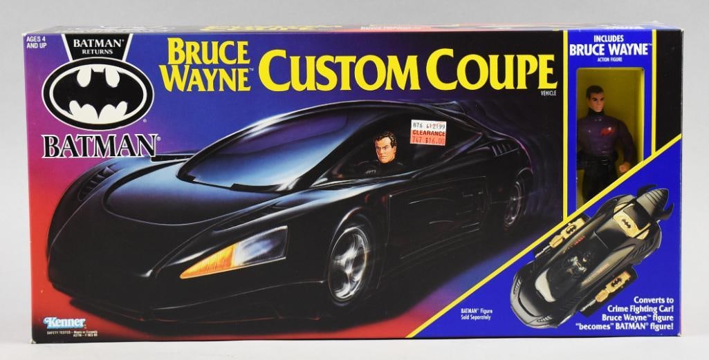 1991 Kenner Batman Bruce Wayne Custom Coupe-Original Box-NOS: 1991 Kenner Batman Bruce Wayne Custom Coupe Kenner-Original Box-NOS. Single owner collection from the largest toy collector on the West Coast.