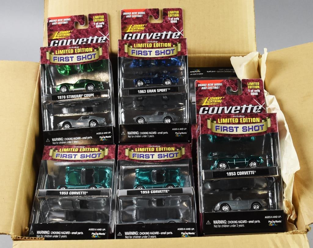 (22) 1999 Johnny Lightning First Shot Corvette Ltd Ed-MOC-NOS: Lot is 22 1999 Johnny Lightning First Shot Corvette Ltd Ed-MOC-NOS. Single owner collection from the largest toy collector on the West Coast. Limited edition.