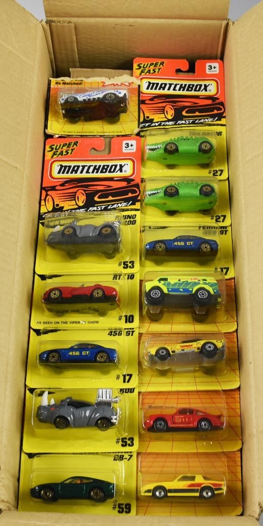 (67) 1990s Matchbox 1/64 Die Cast Assorted-MOC-NOS: Lot is 67 1990s Matchbox 1/64 Die Cast Assorted-MOC-NOS. We checked a couple that were dated 1993, all may be. Single owner collection from the largest toy collector on the West Coast.