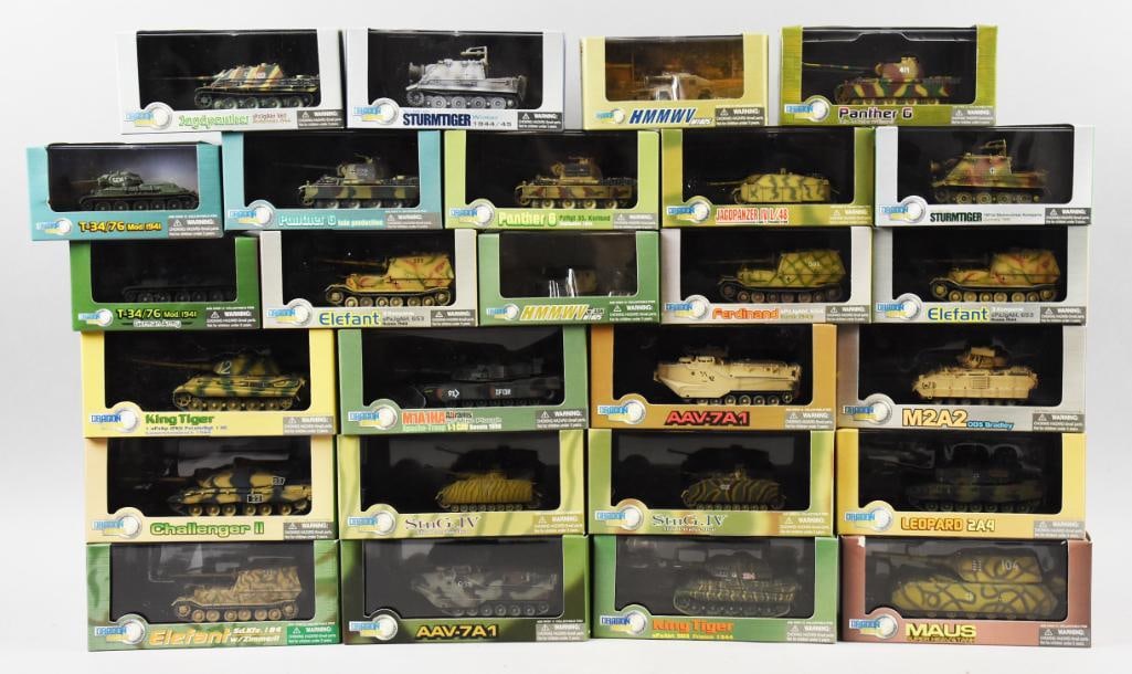 (26) 2003-06 Dragon Armor Military Vehicles - MIB -NOS: Lot is 26 2003-06 Dragon Armor Military Vehicles - MIB -NOS. Including but not limited toAAV-7A1, HMMWV, Sturmtiger, Elefant, Maus and many more.