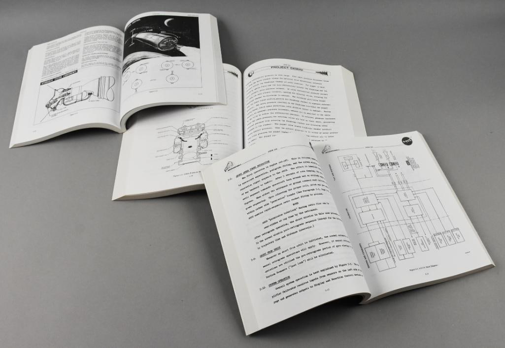 2011 NASA Shuttle Familiarization and Flight Manuals: These are some interesting NASA books that are reprints from the originals. Reprints from 1962-Project Mercury, 1965-Project Gemini and 1968 Saturn V Flight Manual. Single owner collection inspired by