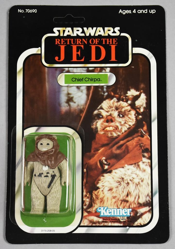 1983 Kenner Star Wars Chief Chirpa ROTJ 77 B-Unpunched-NOS: 1983 Kenner Star Wars Chief Chirpa Return Of The Jedi 77 B-Unpunched-NOS. Single owner collection from the largest toy collector on the West Coast.