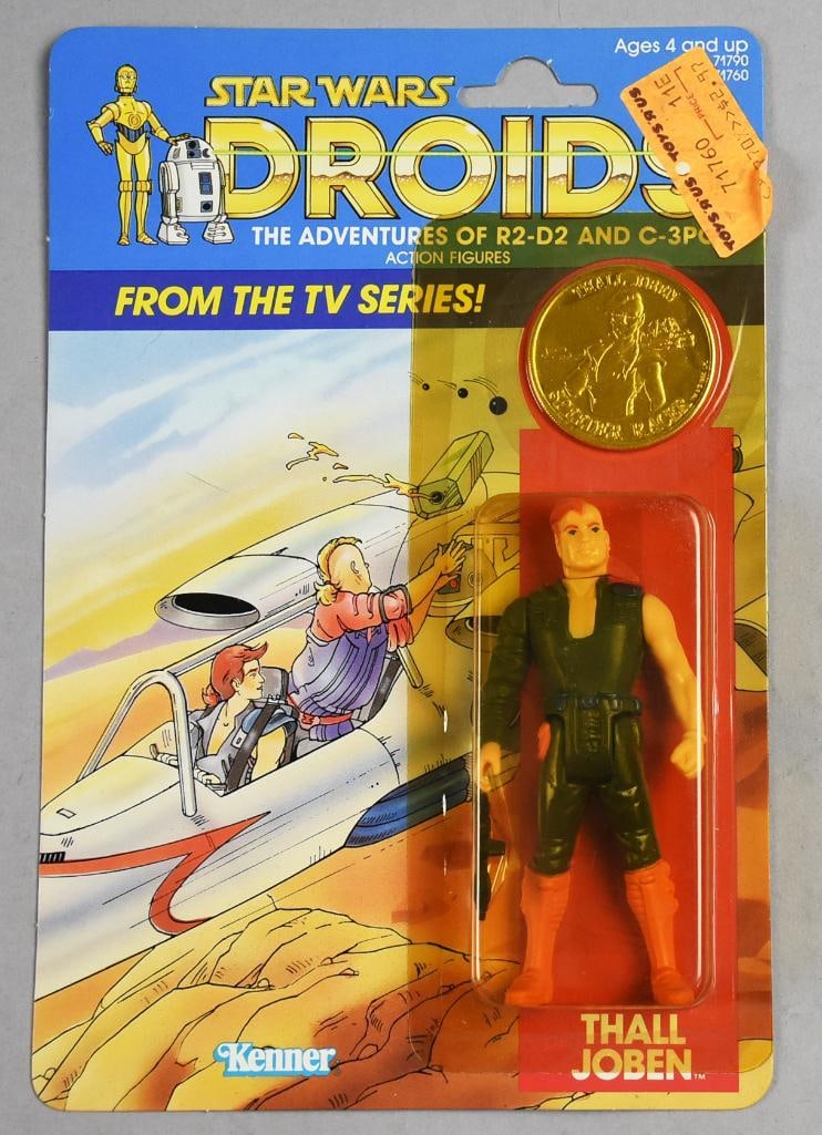 1985 Kenner Thall Jobin w/ Token Droids TV Series-MOC-NOS: 1985 Kenner Thall Jobin w/ Token Droids TV Series-MOC-NOS. Single owner collection from the largest toy collector on the West Coast.