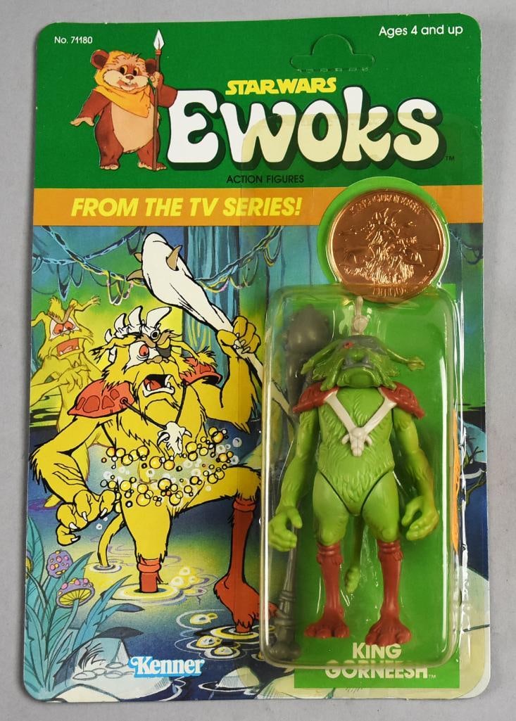 1985 Kenner King Gorneesh w/ Token-Ewoks-Unpunched-MOC-NOS: 1985 Kenner King Gorneesh w/ Token-Ewoks-Unpunched-MOC-NOS. Single owner collection from the largest toy collector on the West Coast.