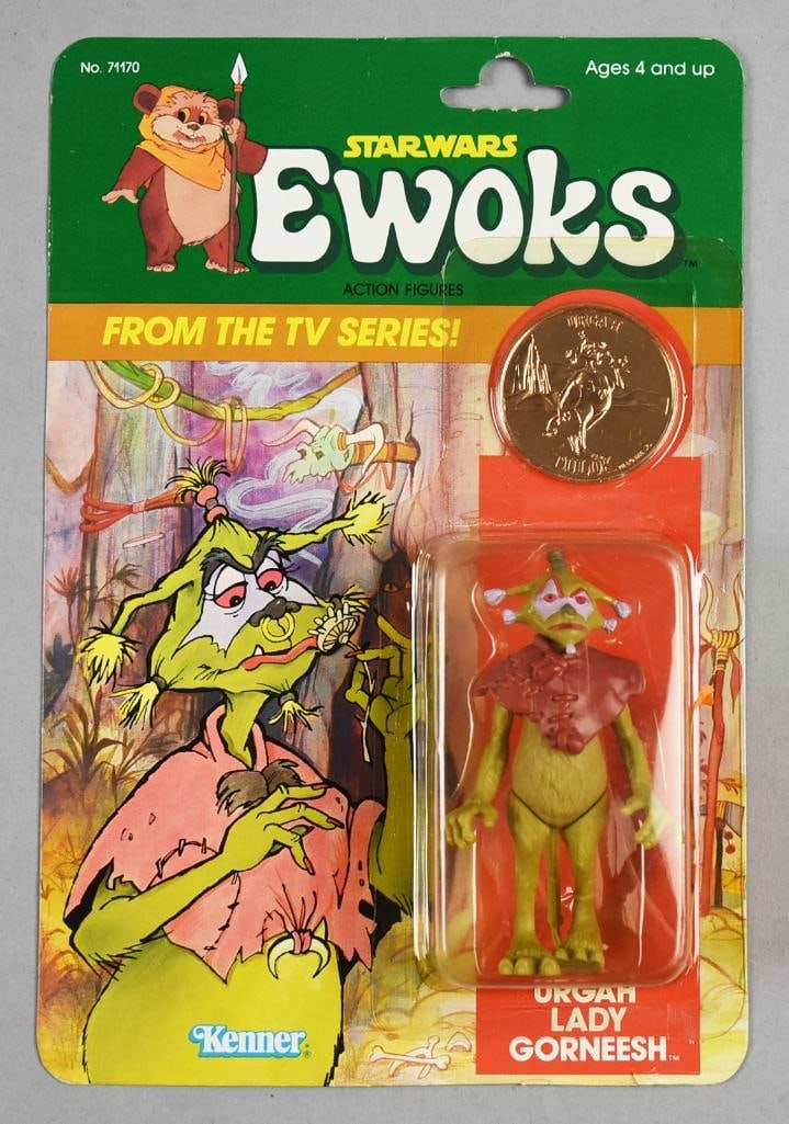 1985 Kenner Urgah Lady Gorneesh w/ Token-Ewoks TV Series-MOC: 1985 Kenner Urgah Lady Gorneesh w/ Token-Ewoks TV Series-MOC. From the home of an avid toy enthusiast.