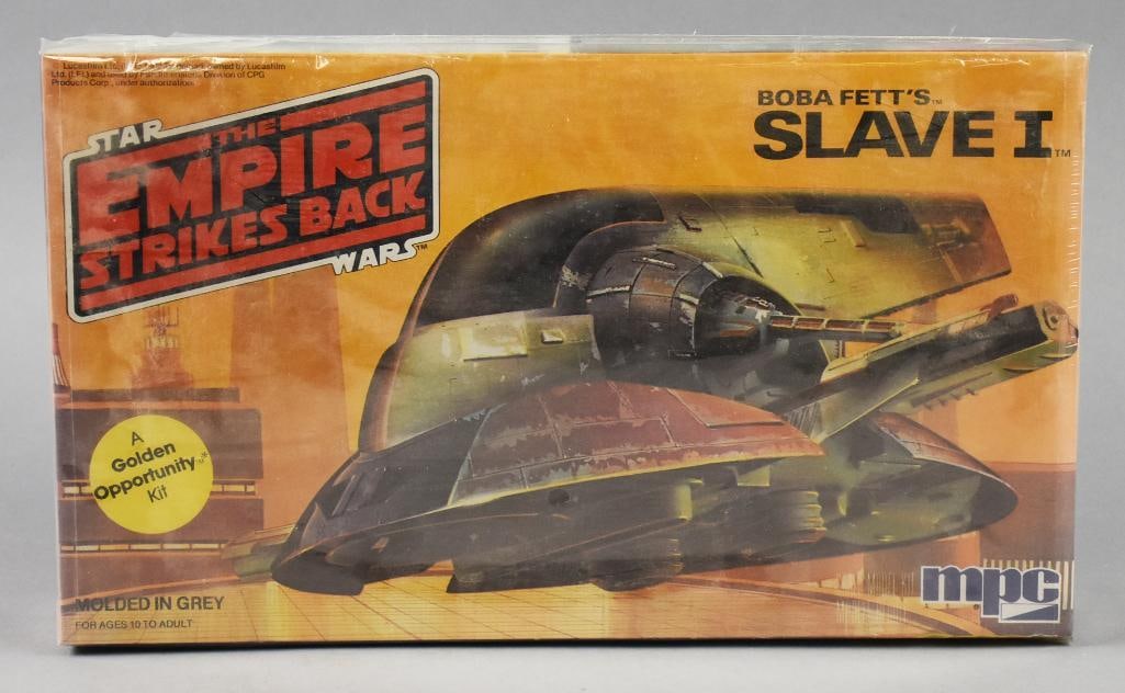 1982 MPC Star Wars Boba Fett's Slave I Model Kit-NOS: 1982 MPC Star Wars Boba Fett's Slave I Model Kit-NOS. Single owner collection from the largest toy collector on the West Coast. Empire Strikes Back.
