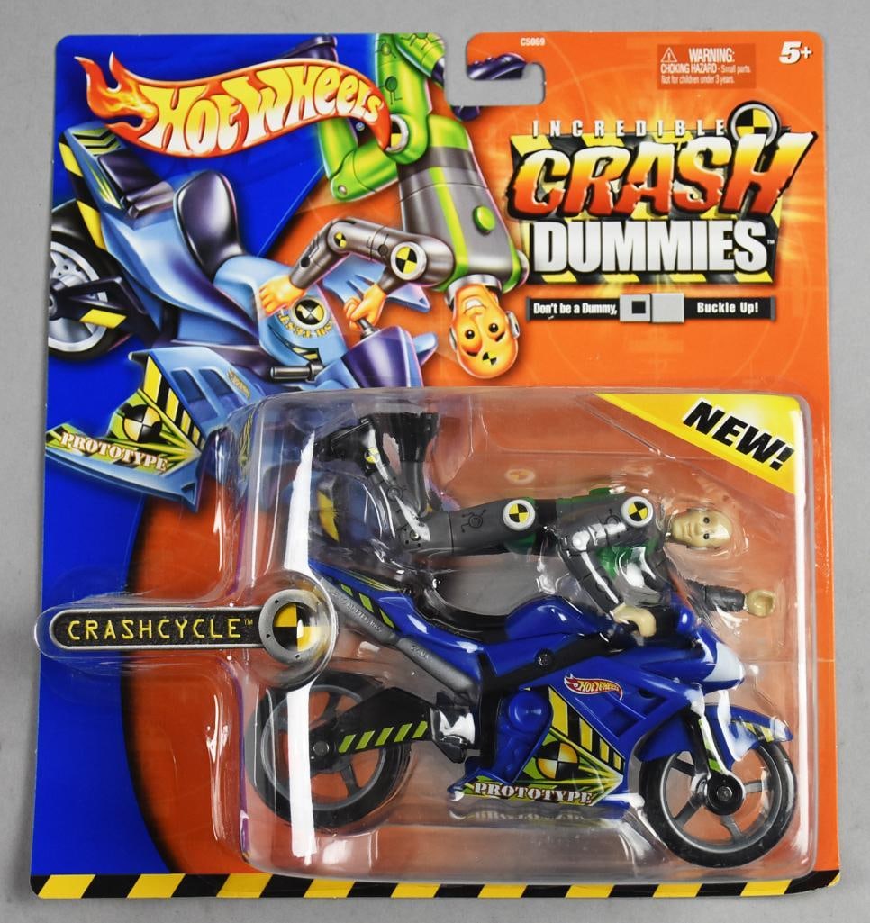 2003 Mattel Hot Wheels Crash Dummies-Crash Cycle-MIB-NOS: 2003 Mattel Hot Wheels Crash Dummies-Crash Cycle-MIB-NOS. Single owner collection from the largest toy collector on the West Coast.