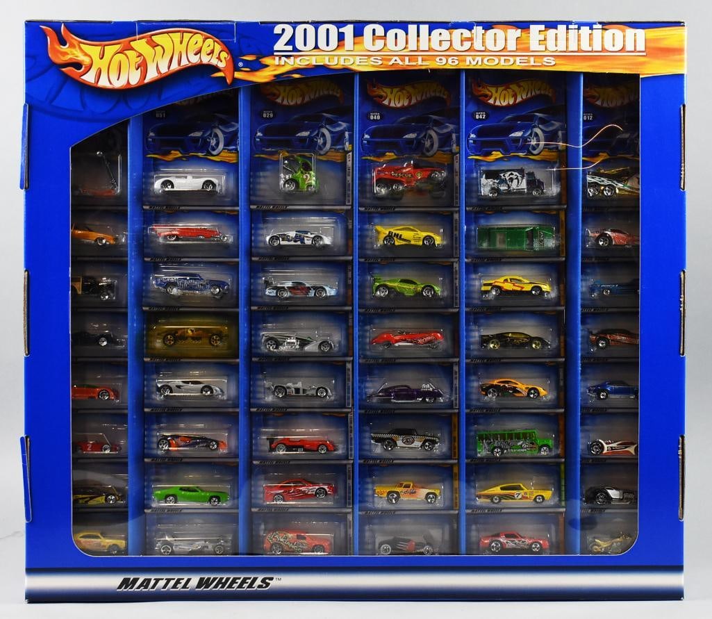 2001 Hot Wheels 96 Car Collection Walmart Winner's Gift Set: 2001 Hot Wheels 96 Car Collection Walmart Winner's Gift Set. Includes original shipping box. Single owner collection from the largest toy collector on the West Coast.