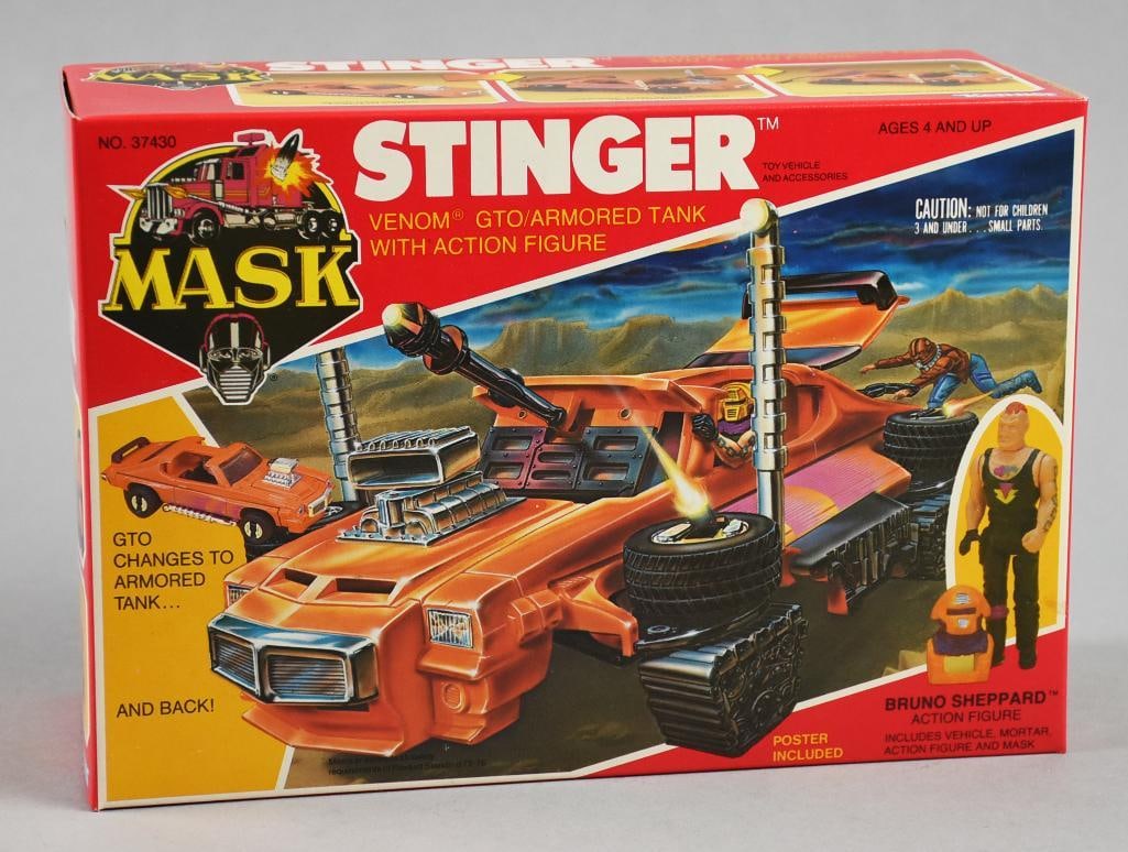 1985 Kenner Mask Stinger GTO w/ Action Figure-MIB-NOS: 1985 Kenner Mask Stinger GTO w/ Action Figure-MIB-NOS. Single owner collection from the largest toy collector on the West Coast.