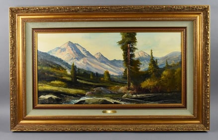Robert William Wood (1889-1979) Grand Tetons Oil on Canvas