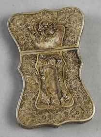 19th Century Chinese Export Sterling Filigree Card Case