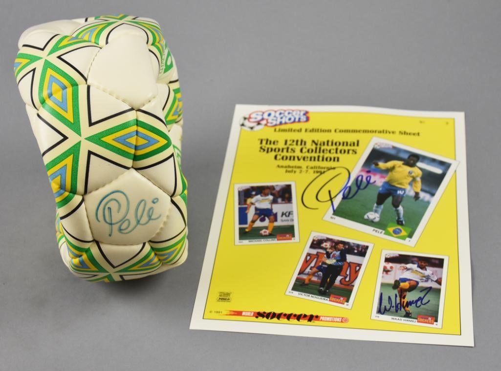 Pele Signed Ball-12th Annual Collector Convention Flyer: Pele was a Brazilian professional footballer who played as a forward. Widely regarded as one of the greatest players of all time, he was among the most successful and popular sports figures of the 20t