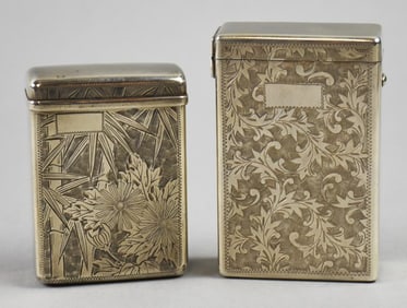 Antique Japanese Export 950 Silver Cigarette Cases