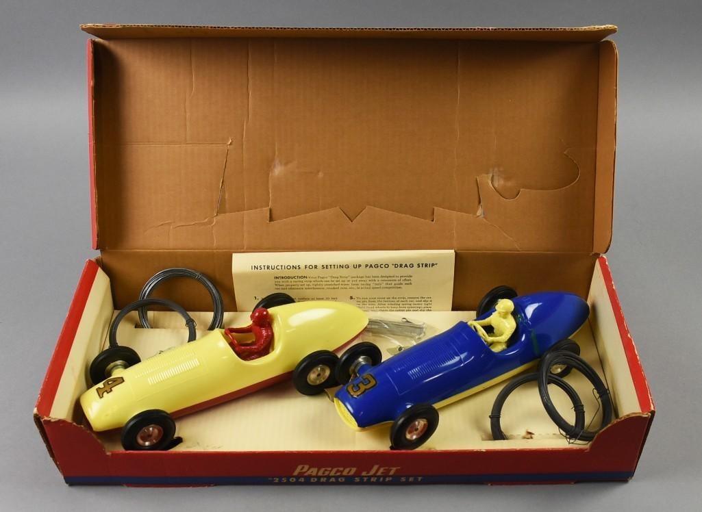 1958 Pagco Jet Drag Strip Racing Cars-Original Box-Mint (1 of 8)