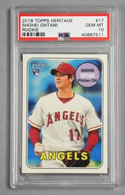 Shohei Ohtani Rookie, PSA GEM MT 10 2018 Topps Heritage