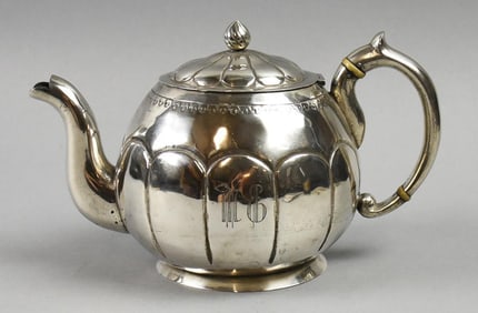Mid Century Alfredo Ortega Mexico Sterling Teapot