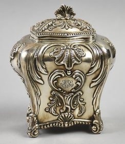 Antique Black, Starr & Frost Sterling Silver Tea Caddy