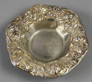 Art Nouveau Gorham Sterling Wild Flower Repousse Bowl