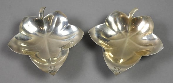 1947-56 Tiffany & Co Makers Sterling Leaf Form Trinket Dish