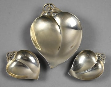 1947-56 Tiffany & Co Makers Sterling Leaves Nut Dish Set