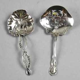 Antique Sterling Nut Serving Spoons, R. Wallace, Fradley