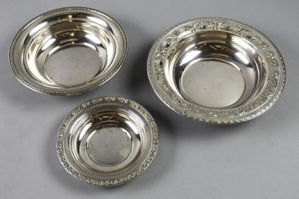 Vintage Gorham, Ellmore & Newport Sterling Bowls