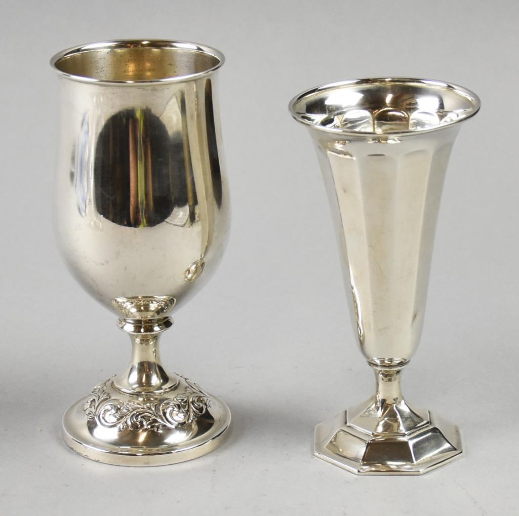 Vintage Webster Trumpet Vase & Towle Sterling Water Goblet (1 of 7)