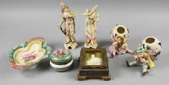Vintage Victorian Style Figurines, Dish & Trinket Boxes