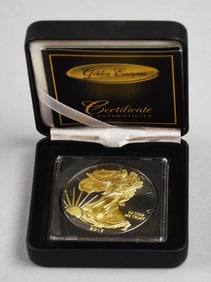 2015 1 oz 999 Silver Eagle-Black Ruthenium/24K Finish