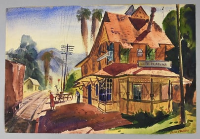 Collin Campbell Watercolor Double Side California Painting