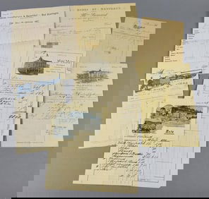 Victorian Various Hotel Receipts, Germany & France