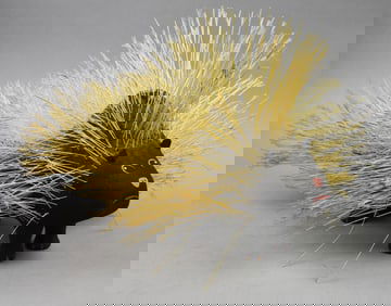 David Alvarez (1953-2010) Carved Porcupine, Signed