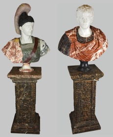 Amazing Over Life Sized Busts Emperors 2 Italian Marble