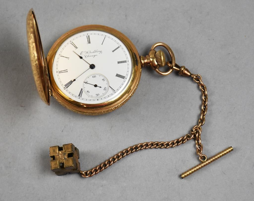 c1890 E. Kirchberg/Elgin Hunter Pocket Watch WORK (1 of 10)