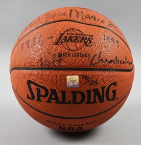 1991 Lakers Legends Signed Ball, Chamberlain & More