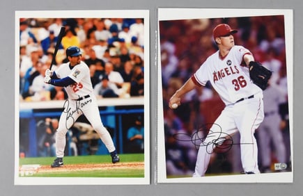 Eric Karros and Jered Weaver Signed w/ COA Photos