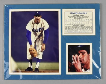 LA Dodgers Sandy Koufax Framed Photos and Baseball Stats