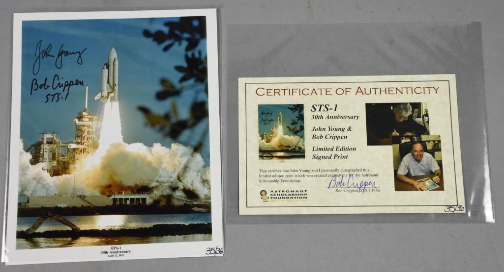 Bob Crippen & John Young Signed NASA Shuttle Photo-COA (1 of 4)